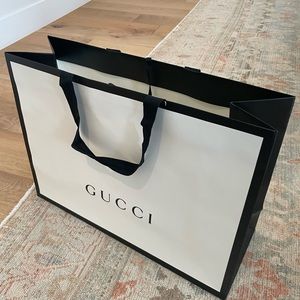 Large Gucci Shopping Gift Bag ivory & brown